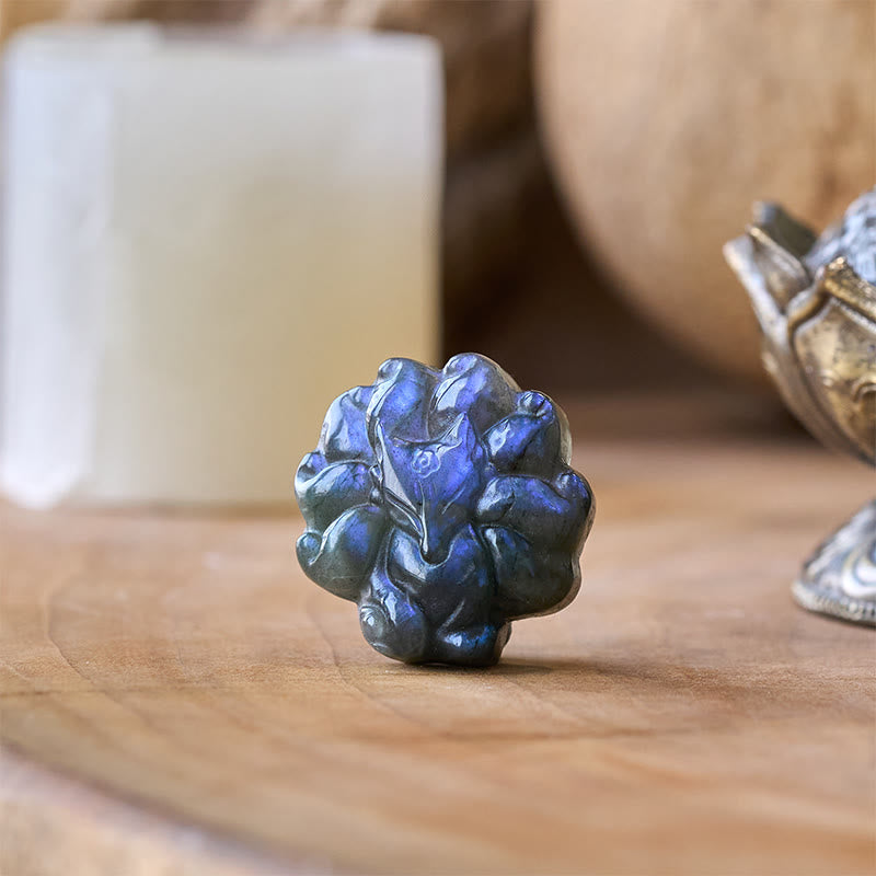 Figur Fuchs Labradorit Weisheit Schutz Feng Shui