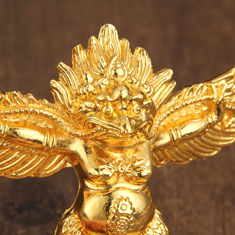 Figur Garuda Gold Schutz Tibet Glücksbringer