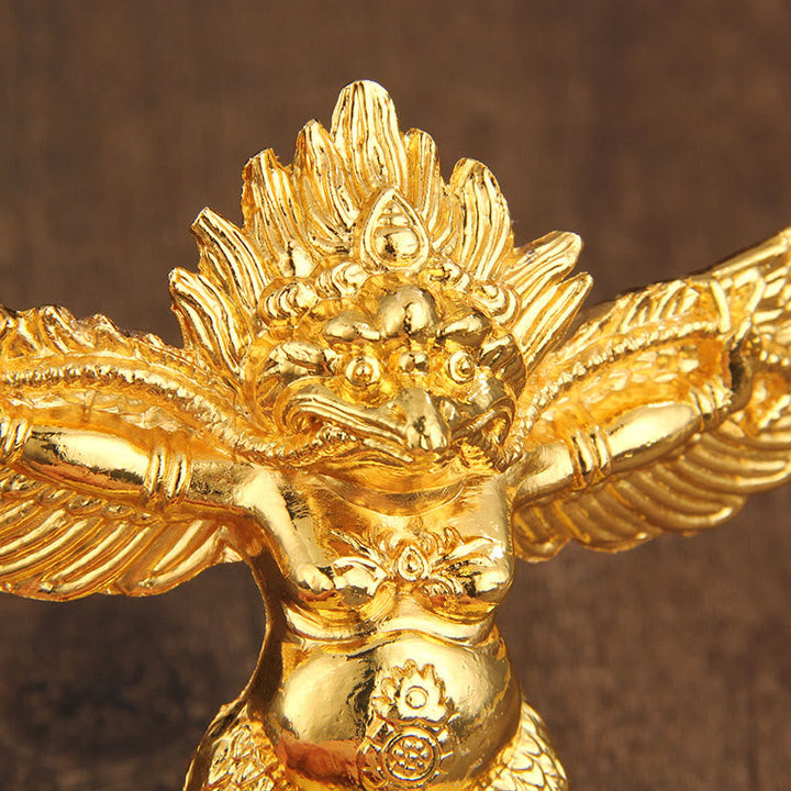 Figur Garuda Gold Schutz Tibet Glücksbringer