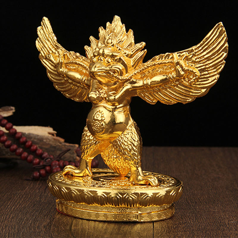 Figur Garuda Gold Schutz Tibet Wohnzimmer