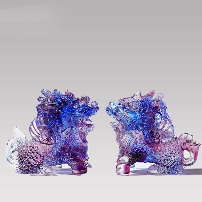 Figur Kirin Liuli Kristall Feng Shui Deko