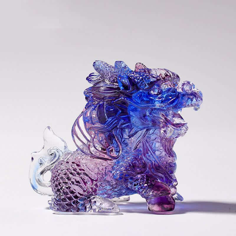Figur Kirin Liuli Kristall Feng Shui Glücksbringer