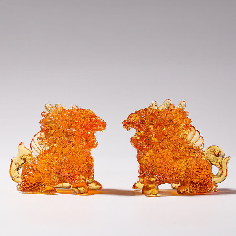 Figur Kirin Liuli Kristall Feng Shui Wohnzimmer