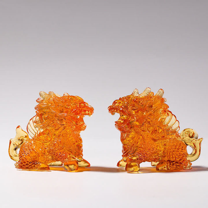 Figur Kirin Liuli Kristall Feng Shui Wohnzimmer