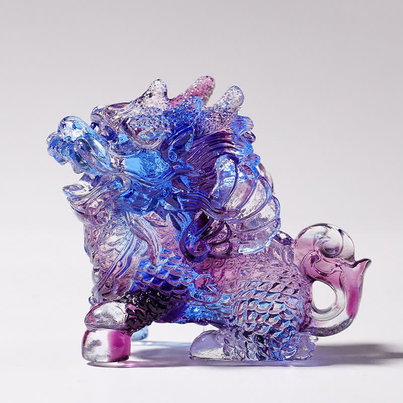 Figur Kirin Liuli Kristall Feng Shui