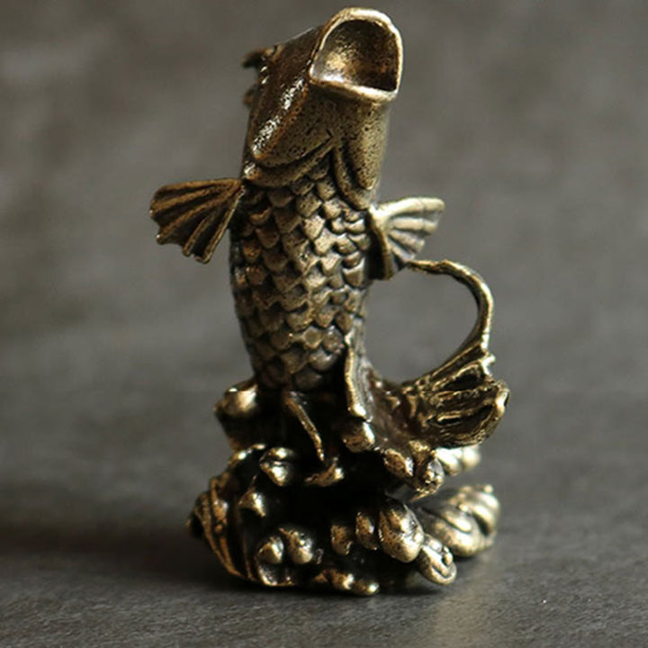 Figur Koi Fisch Kupfer Reichtum Glück Deko