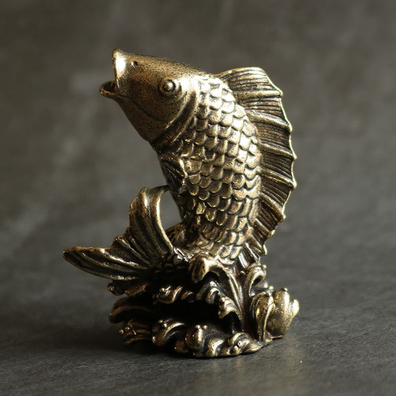 Figur Koi Fisch Kupfer Reichtum Glück Feng Shui