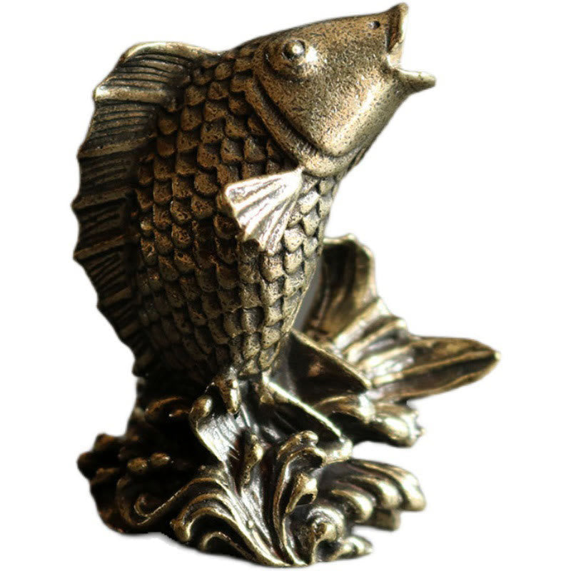 Figur Koi Fisch Kupfer Reichtum Glück Geschenk