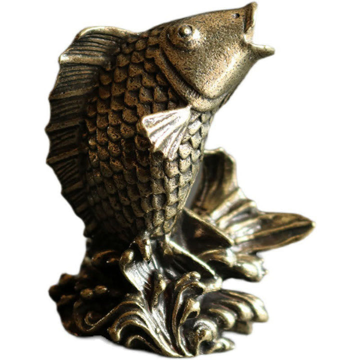 Figur Koi Fisch Kupfer Reichtum Glück Geschenk