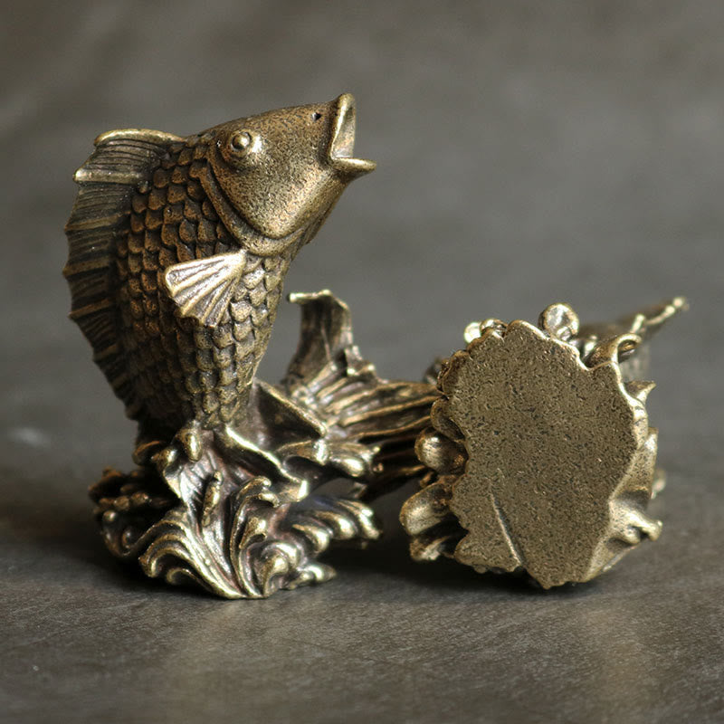 Figur Koi Fisch Kupfer Reichtum Glück Glücksbringer