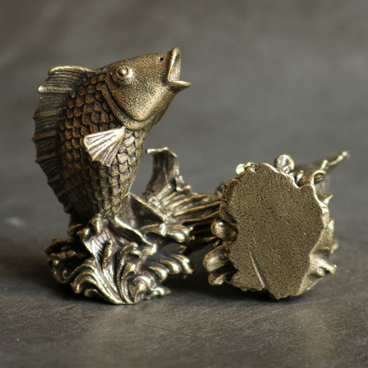 Figur Koi Fisch Kupfer Reichtum Glück Glücksbringer