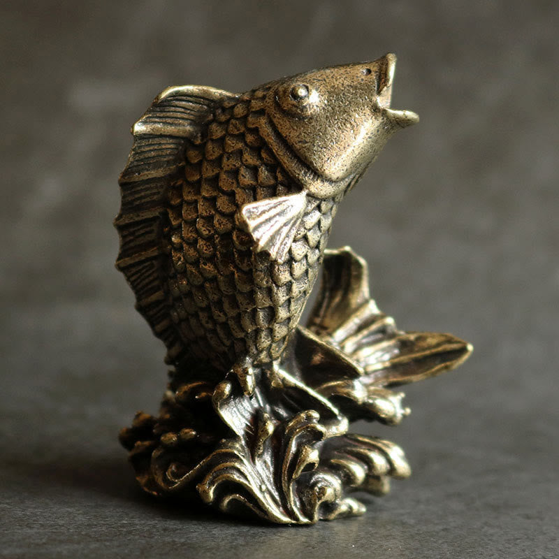 Figur Koi Fisch Kupfer Reichtum Glück