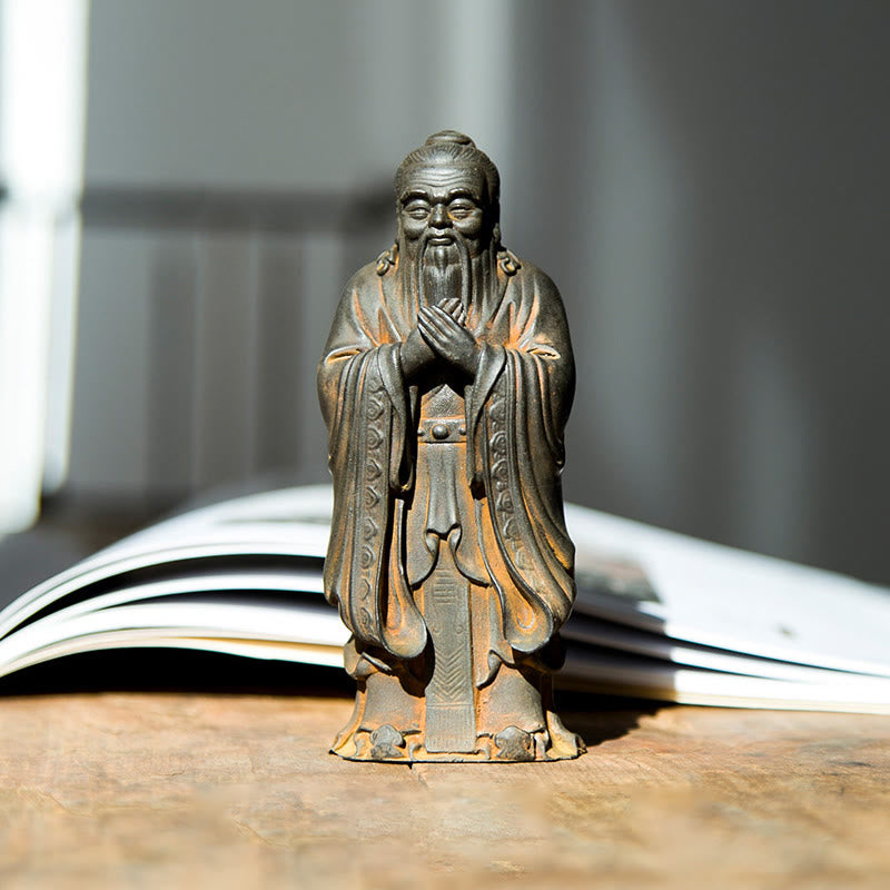 Figur Konfuzius Weisheit Eisenpulver Deko Feng Shui