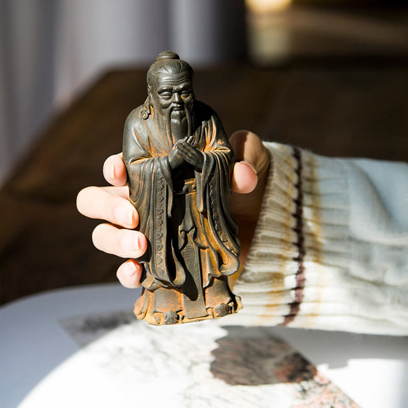 Figur Konfuzius Weisheit Eisenpulver Deko Glücksbringer