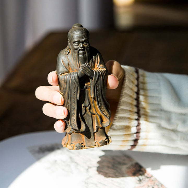 Figur Konfuzius Weisheit Eisenpulver Deko Glücksbringer