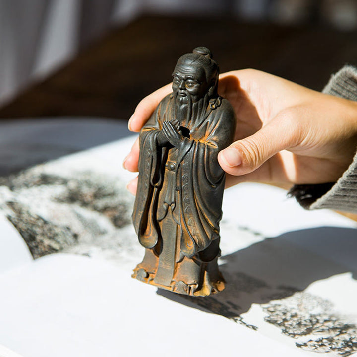 Figur Konfuzius Weisheit Eisenpulver Deko Wohnzimmer