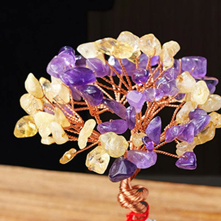 Figur Kristallbaum Keramik Amethyst Deko