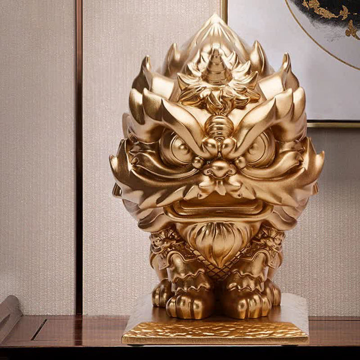 Figur Löwe Stärke Deko Resin Feng Shui