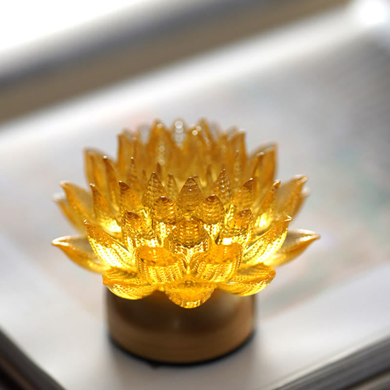Figur Lotus Glas Messing Neuanfang Erleuchtung Deko