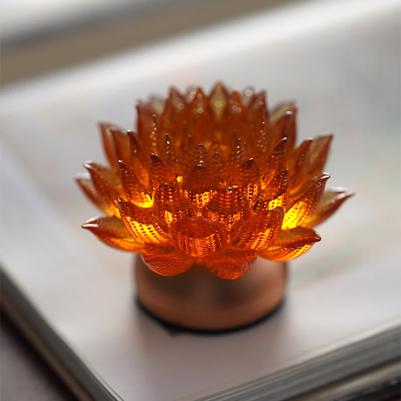 Figur Lotus Glas Messing Neuanfang Erleuchtung Statue