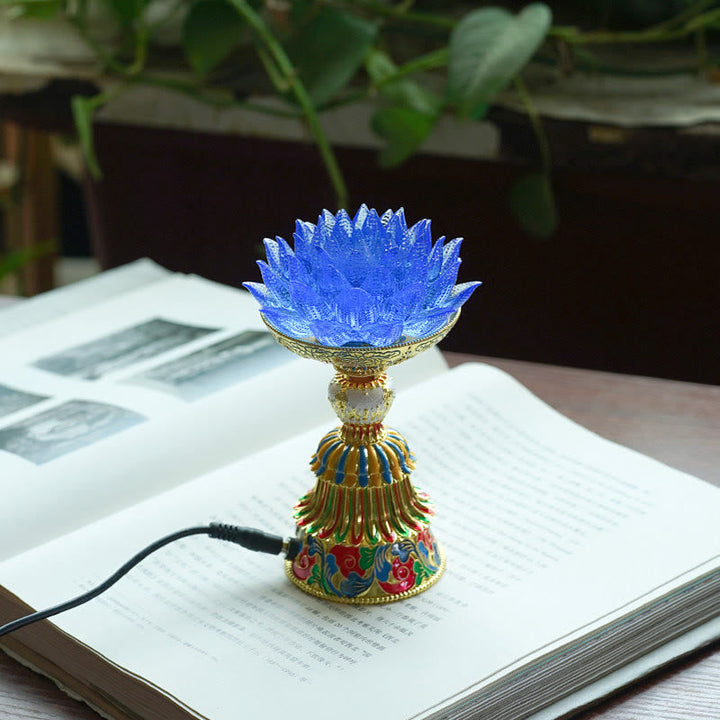 Figur Lotus Liuli Acht Glückssymbole Erleuchtung Statue