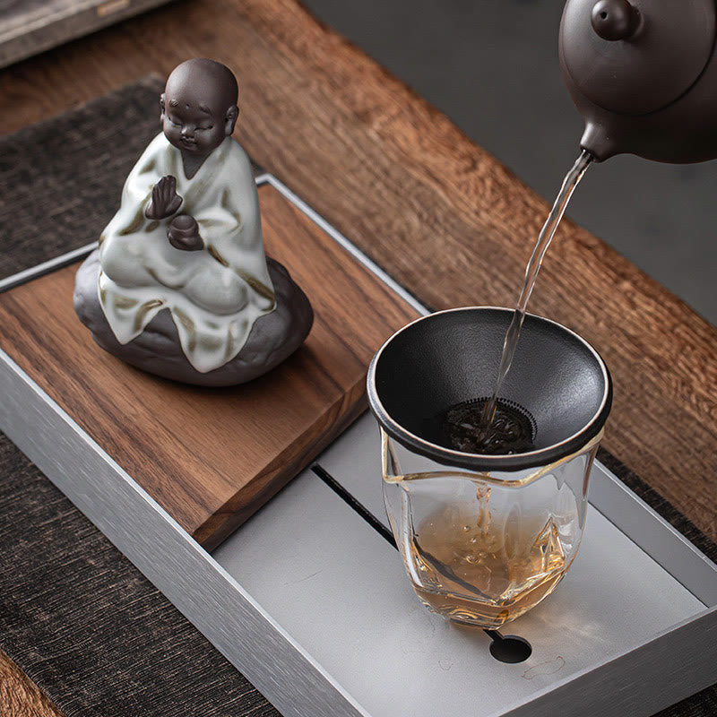 Figur Mönch Keramik Tee Deko Statue