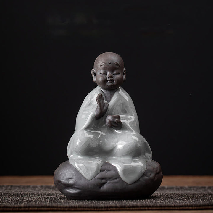 Figur Mönch Keramik Tee Deko Symbol