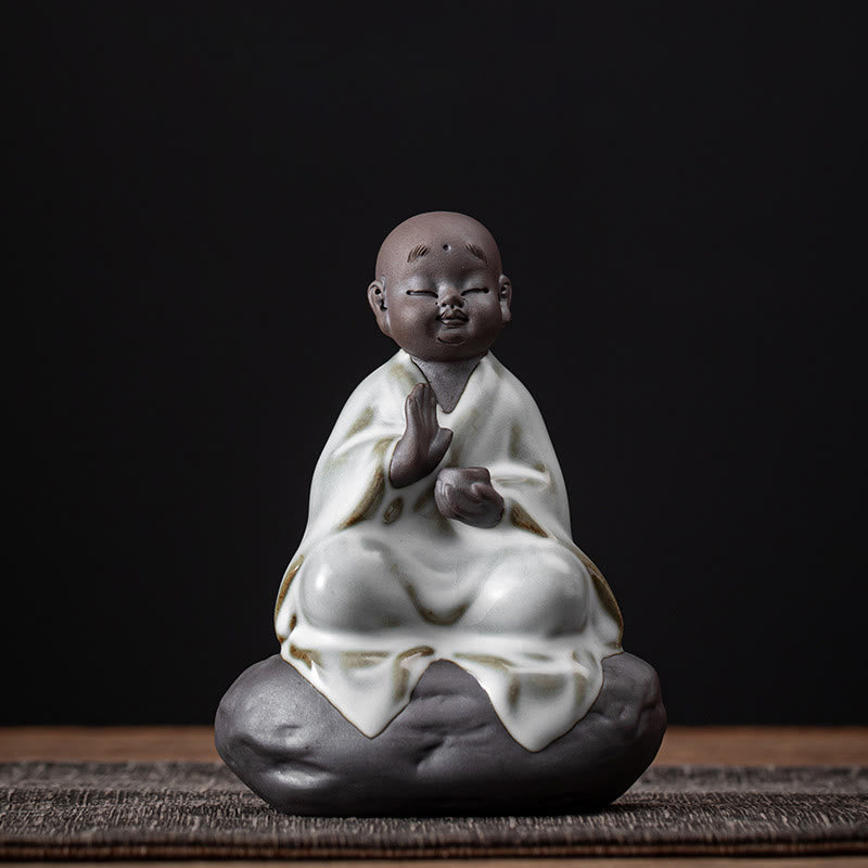 Figur Mönch Keramik Tee Deko Wohnzimmer