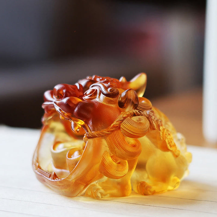 Figur Pixiu Gold Liuli Reichtum Deko
