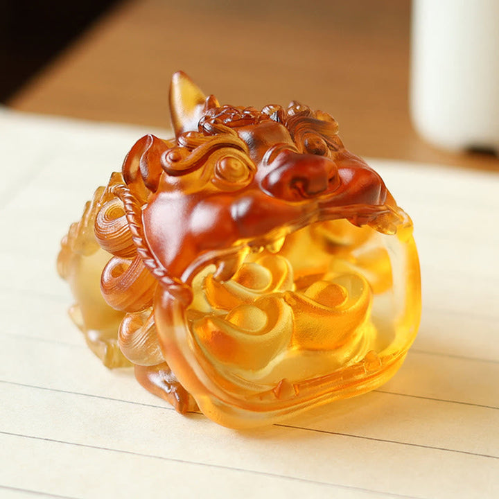 Figur Pixiu Gold Liuli Reichtum Glücksbringer