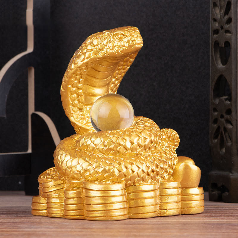 Figur Schlange Reichtum Münzen Harz Feng Shui