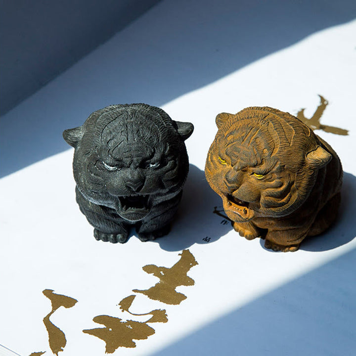 Figur Tiger Brüllend Eisenpulver Deko Wohnzimmer
