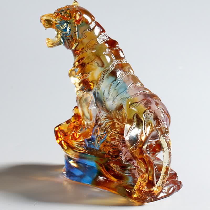 Figur Tiger Liuli Kristall Schutz Deko