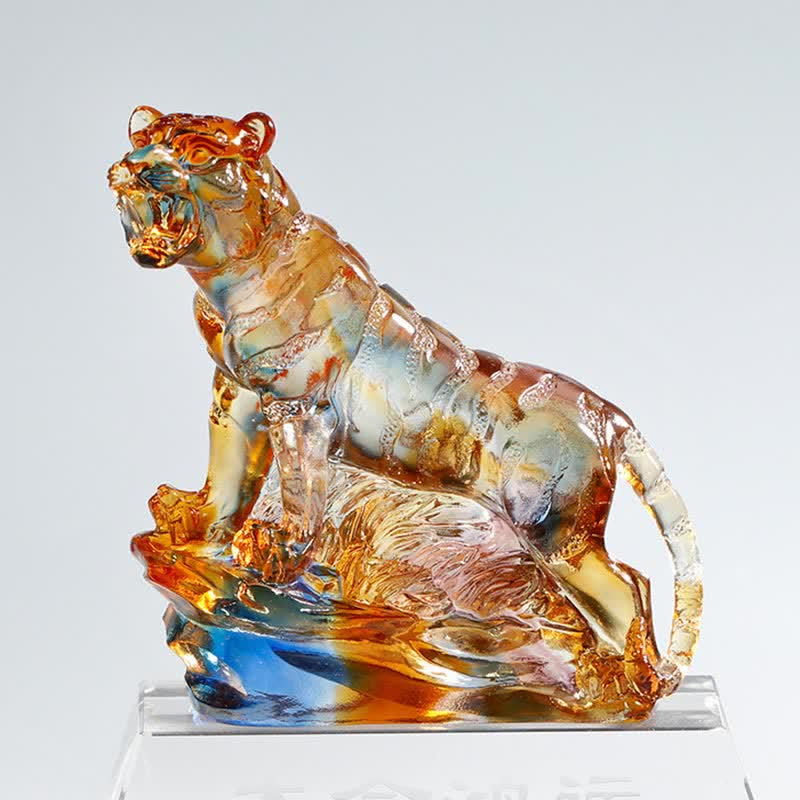 Figur Tiger Liuli Kristall Schutz Glücksbringer