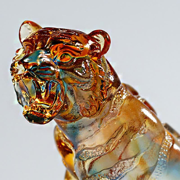Figur Tiger Liuli Kristall Schutz Wohnzimmer