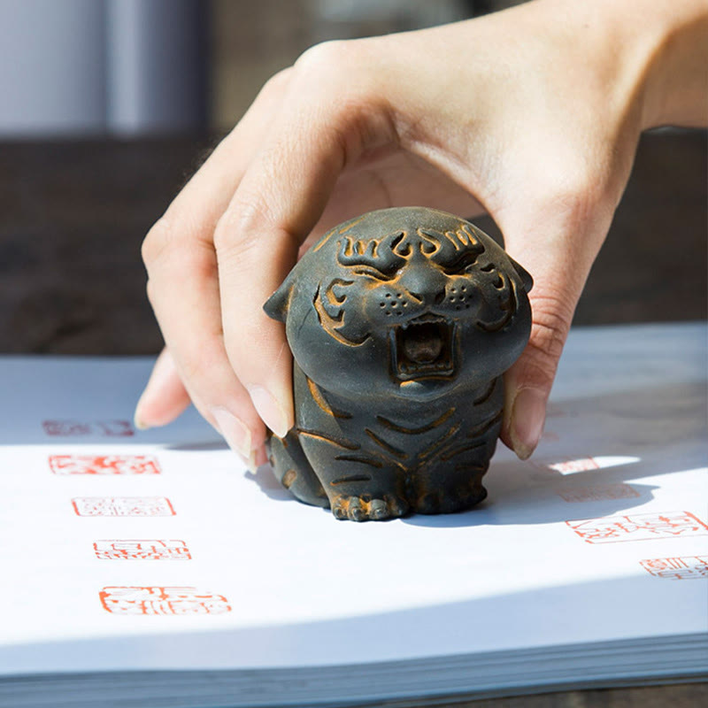 Figur Tiger Mini Rost Resin Deko Geschenk