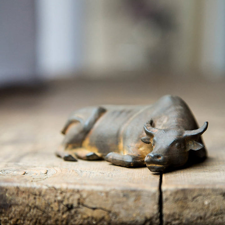 Figur Wasserbüffel Eisenpulver Deko Glücksbringer