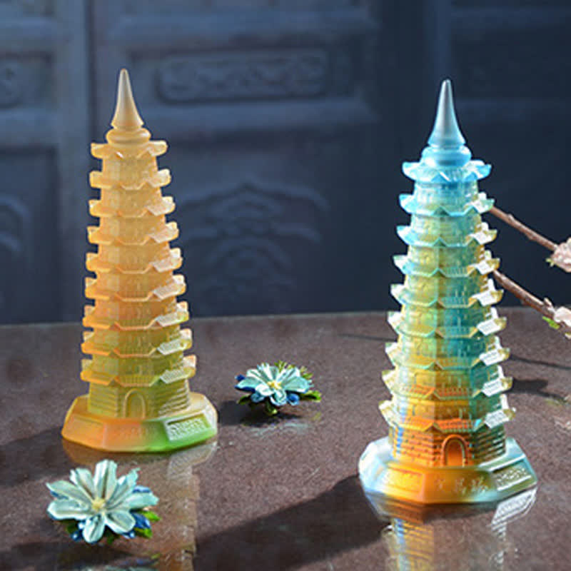 Figur Wenchang Turm Liuli Pagode Deko