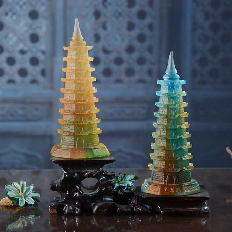 Figur Wenchang Turm Liuli Pagode Feng Shui