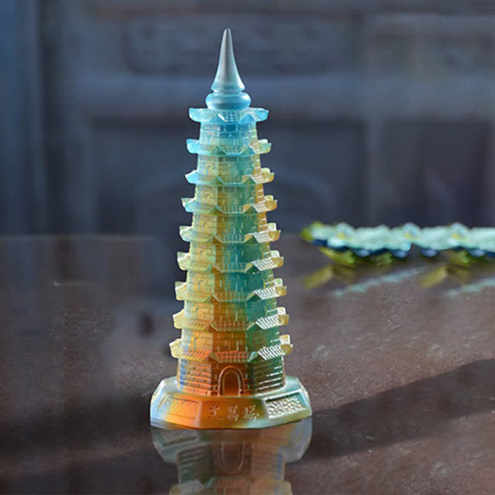 Figur Wenchang Turm Liuli Pagode Wohnzimmer