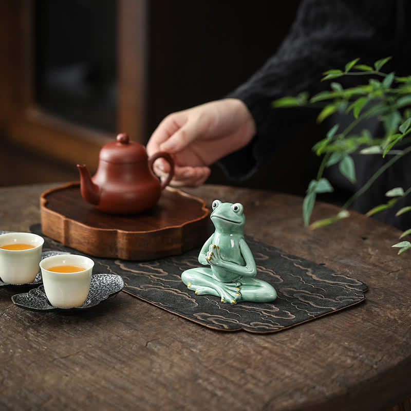 Figuren Frosch Keramik Zen Glücksbringer