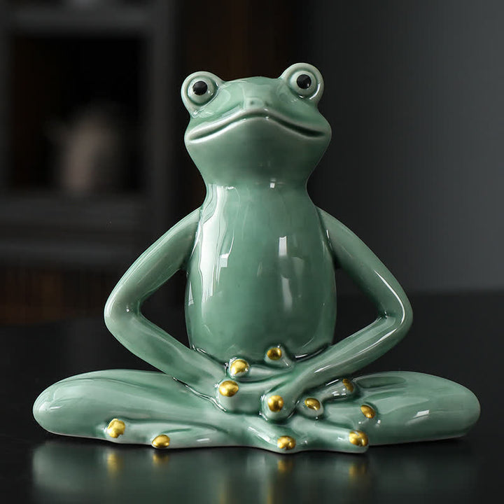 Figuren Frosch Keramik Zen Statue