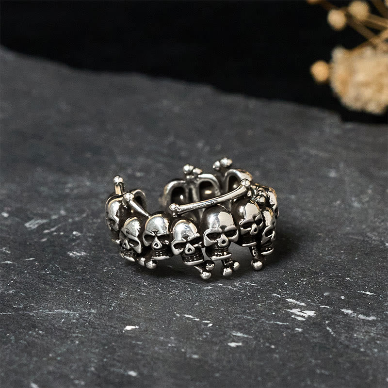 Ring Kupfer Schädel Knochen Totenkopf Statement Gothic Accessoire