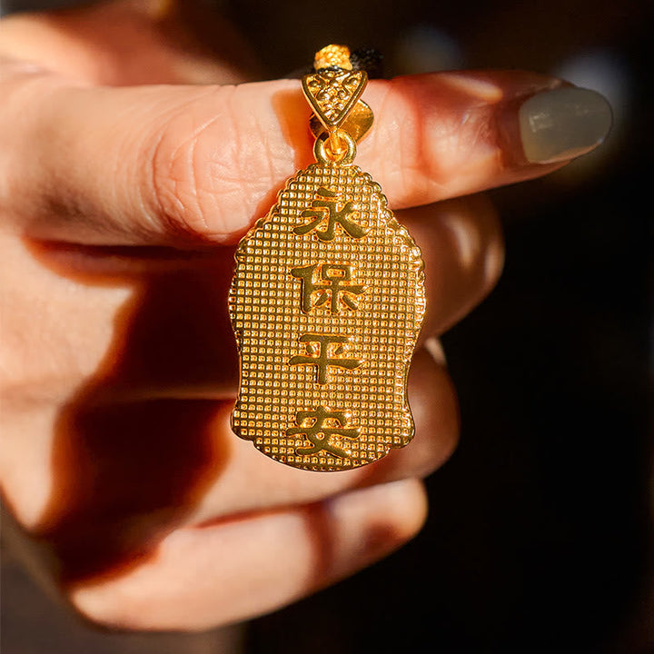 Vergoldete Buddha Symbol Kette in Hand Anhänger Messing Buddha