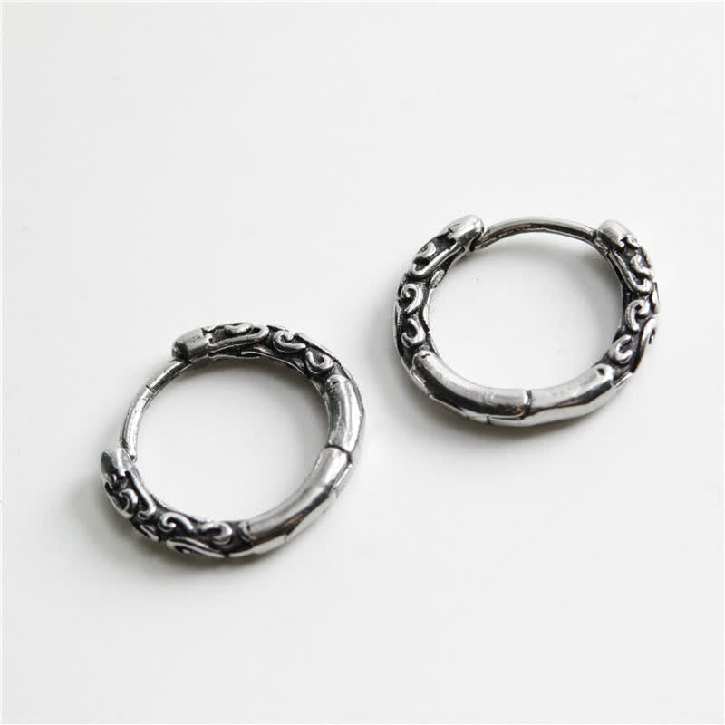 Ohrringe Titanstahl Keltisch Creolen silber Vintage Boho Schmuck spirituell