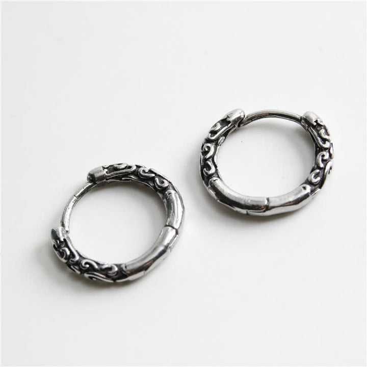 Ohrringe Titanstahl Keltisch Creolen silber Vintage Boho Schmuck spirituell