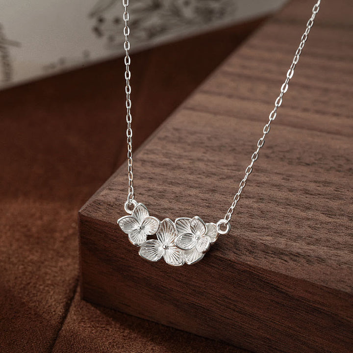 Zierliche Sterlingsilber Anhänger Kette Blume Blüten Segen Design elegant