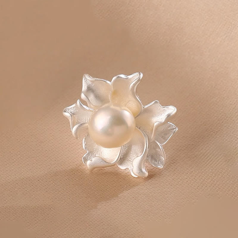 Ohrringe Perlen Kupfer Blume silberfarben elegant Boho Schmuck spirituell