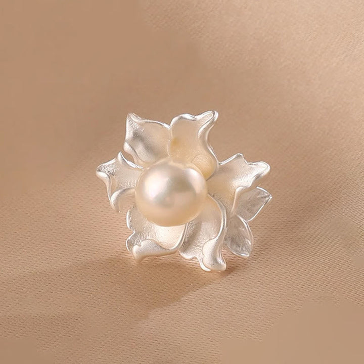 Ohrringe Perlen Kupfer Blume silberfarben elegant Boho Schmuck spirituell