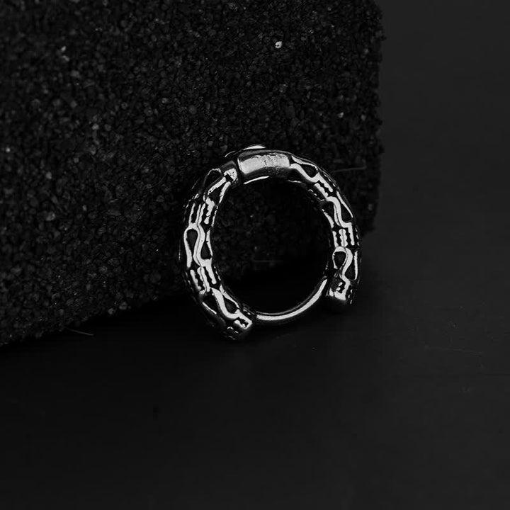 Ohrringe Titanstahl Retro-Muster silber Boho Schmuck spirituell Ohrhänger Vintage